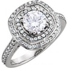 Moissanite Halo Ring Forever Brilliant Or Classic Round
