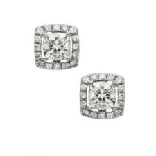 Forever Brilliant Cushion Halo Earrings